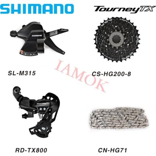 SHIMANO TOURNEY Bike 8 Speed Derailleur Kit SL-M315-8 Shift Lever Iamok RD-TX800 Derailleurs CS-HG200-8 Freewheel Bicycle Parts