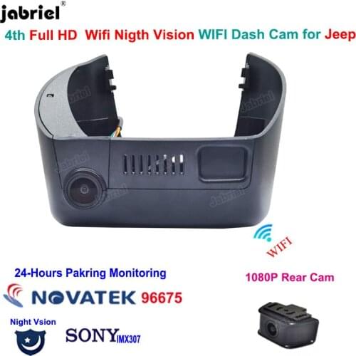 HD 1080P Wifi 24-Hour Paking monitoring Car Dvr Dash Cam Camera Dual Lens Recorder For Jeep Cherokee Dodge Chrysler 2013-2021