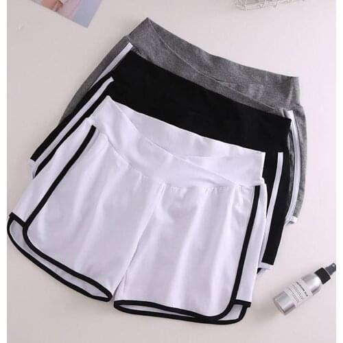 Women Casual Elastic Waistband Wide Leg Sports Shorts Maternity Fifth Pants