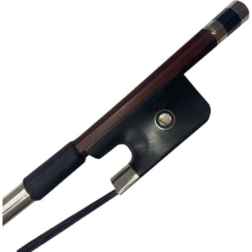 1pcs 3/4 4/4 French Pernambuco Brazilwood Double Bass Bow Ebony Frog And Genuine black Horse Hair
