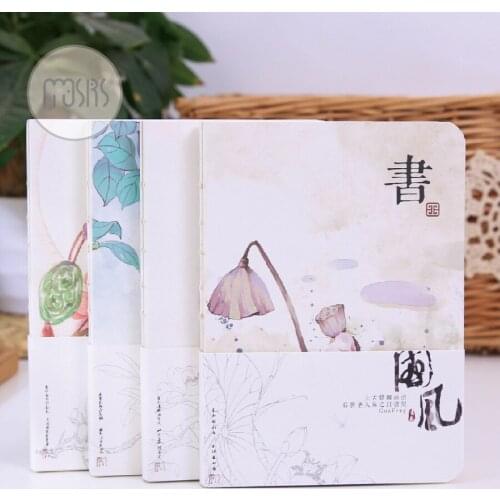 1pcs Mu-color bare dress this [country style] hand-painted ink ancient hand book Notepad schedule