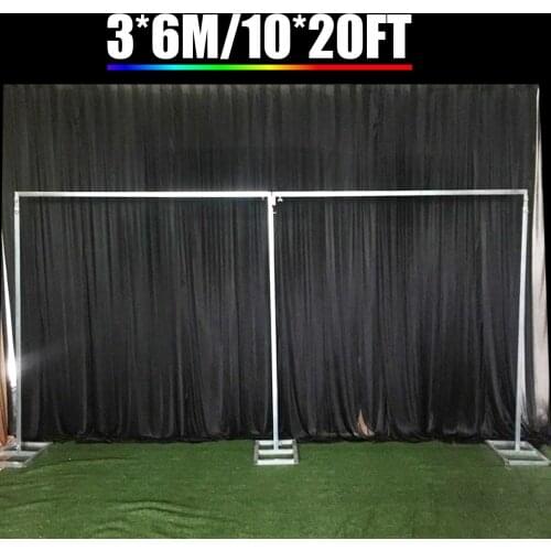 10FTx10Ft Wedding Square Wrought Metal Frame Arch Adjustable Backdrop Curtain Stand Flower Yarn Shelf Party Background DIY Decor