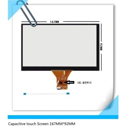 167*92 New 7 inch 6 wire Capacitive touch Screen Panel For Car navigation DVD tablet PC 6 pin 167MM*92MM Touchscreen