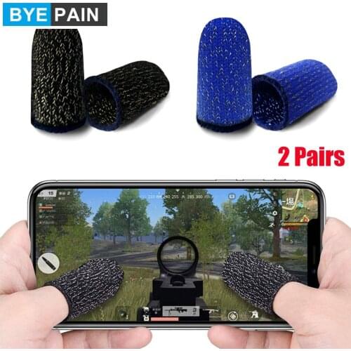 2Pair BYEPAIN Game Finger Sleeve,Universal Touch Sensitive Smooth Anti Slip Breathable Sweat-proof Touch Screen Finger Tip Cover