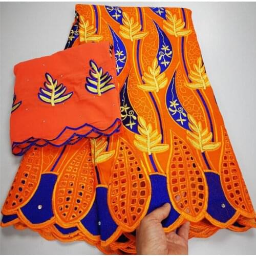 2021High Quality African Nigerian Tulle Lace Fabric Dress Swiss Cotton Damask Guipure Formal Prom Party Gown 5yard