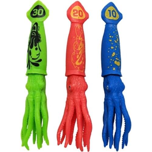 3 Pcs Squid Dive Toys Pool Toys for Kids Throw Underwater Octopus Bath Toys with Funny Faces Cuttlefish for Kids