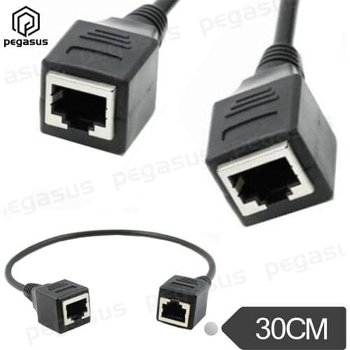 30CM RJ45 Female to Female Screw Panel Mount Ethernet LAN Network Extension Cable