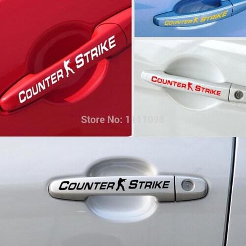 40 x CS Counter Strike Car Stickers Car Door Handle Decal for Tesla Toyota Chevrplet Volkswagen Hyundai Opel Kia Lada