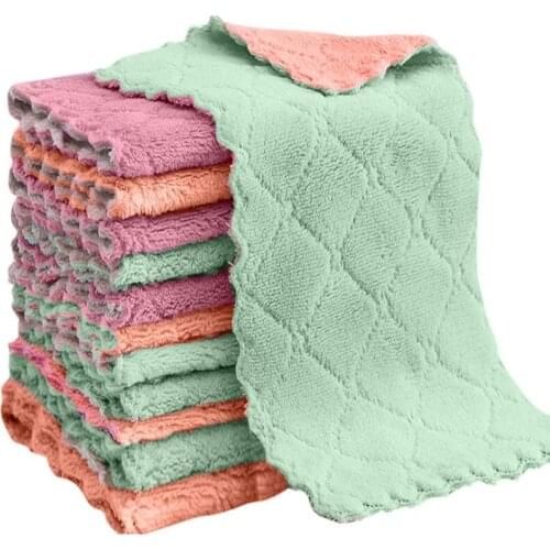 Microfiber Absorbent Cleaning Towel Various Specifications Optional Easy to Clean Non-Stick Oil Double-Sided Kitchen Gadgets