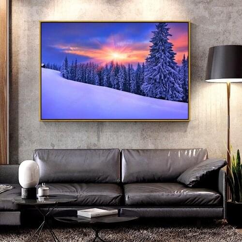 Artcozy Oil Canvas Painting winter_nature snow For Home Decoration Wall Art