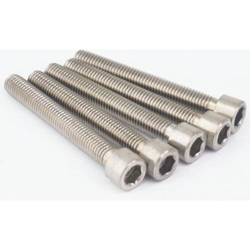 LOT 5 M10x1.5 Thread Length 80/90/100mm TA2 GR2 Titanium Hex Socket Head Cap Screw Bolts Anti Acid Corrosion DIN 912