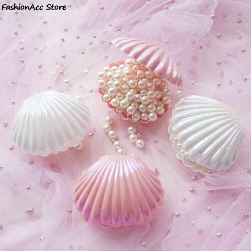 Box Holder Romantic Shell Shape Lovely Wedding Engagement Ring Box For Earrings Necklace Bracelet Jewelry Display Gift