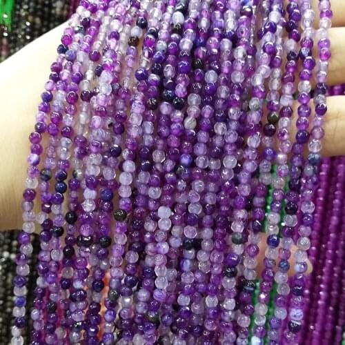 Natural Stone Faceted Scattered bead agates 3 mm Small Beads for Jewelry Making DIY Necklace Bracelet Accessories