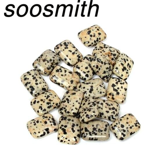 13x18mm Natural Spots Rectangle Stone Beads Loose Spacer Beads For Jewelry Making Diy Bracelet Necklace Wholesale