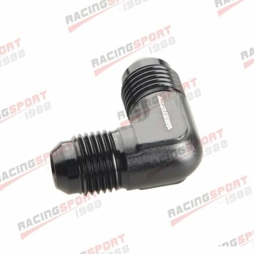 Black 90 Degree AN6 AN-6 6AN Union with 1/8" NPT Port Fitting Adapter Aluminum