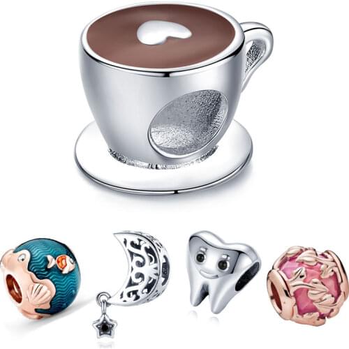 Hot 925 Sterling Silver Heart-shaped Maple Leaf Rose Gold Series Fit Original 3mm Bracelet Making Fashion DIY Jewelry