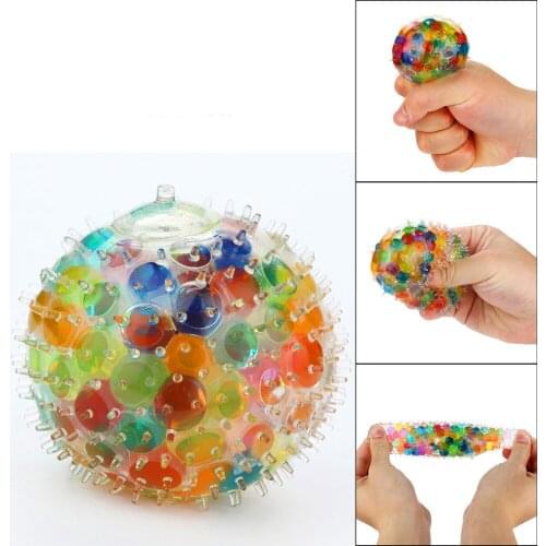Stress Relief Ball Happy Sensory Toys Spongy Rainbow Ball Puffer Toy Decompression Toy Stress Relieve Stress Toys for Adult