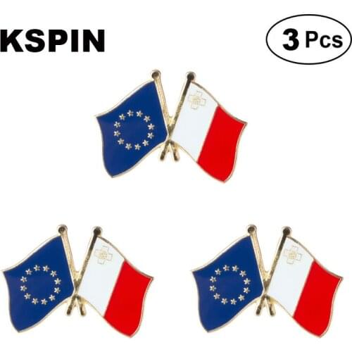 EU & Malta Frendship Lapel Pin Brooches Pins Flag badge Brooch Badges