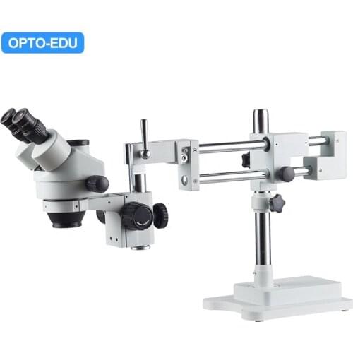 OPTO-EDU A23.3645-STL2T 0.7-4.5x Trinocular Without Light Source Dual Arm Boom Stand Zoom Stereo Microscope