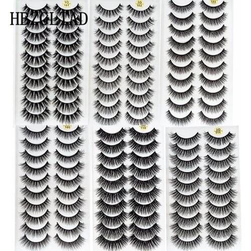 HBZGTLAD 5/10 pairs natural false eyelashes fake lashes long makeup 3d mink lashes extension eyelash mink eyelashes for beauty