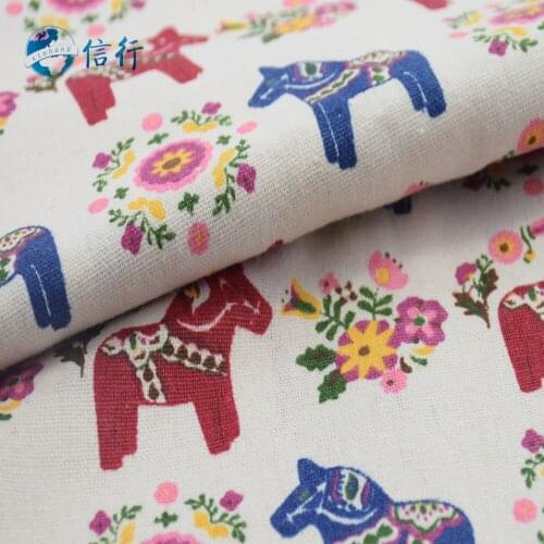 50*150cm Printed Cotton Linen Fabric For Patchwork Quilting Sewing DIY Sofa Table Cloth Furniture Cover Cushion Fabric#3436