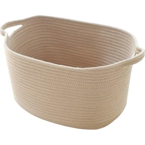 Cotton Weaving Storage Basket Rattan Storage Box For Cosmetics Basket Organizer