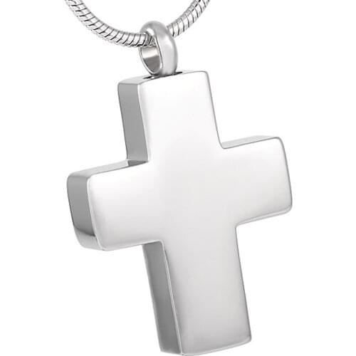 IJD8134 Classic Cross Religion Faith Cremation Jewelry in Pendant Necklaces Women Men High Polish Stainless Steel Accessaries