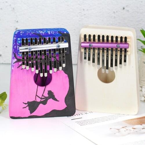 DIY 10 Keys Kalimba Handmade Color Painting Children Household Toys Souvenir Gifts Keyboard Musical Instrument for Beginners New