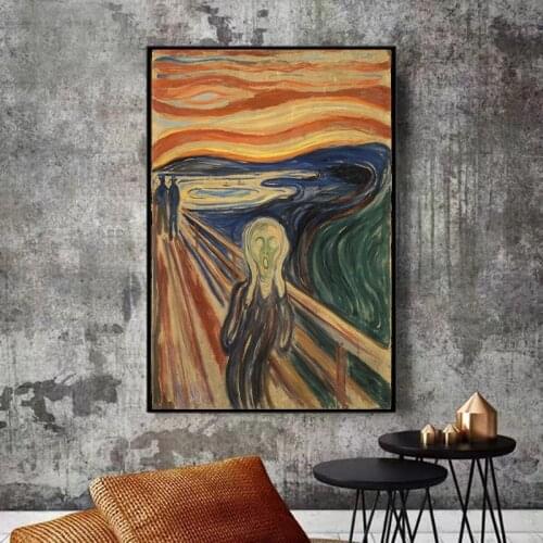 Edvard Munch Scream Classic Abstract Oil Painting on Canvas Art Posters and Prints Wall Picture for Living Room Cuadros Decor