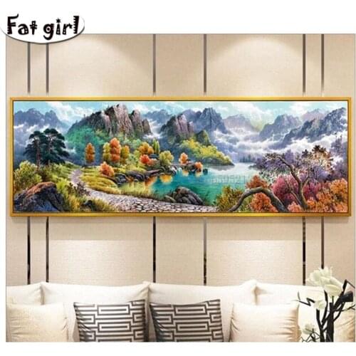 Large Landscape Painting Natural scenery diamond painting embroidery 5d mosaic diy cross stitch full square round drill decor
