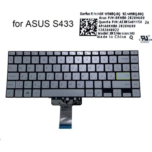 Computer Hungary keyboard backlight for ASUS Vivobook 14 S433 X421 M433 HU laptop replacement keyboards backlit 0KNB0 2820HU00