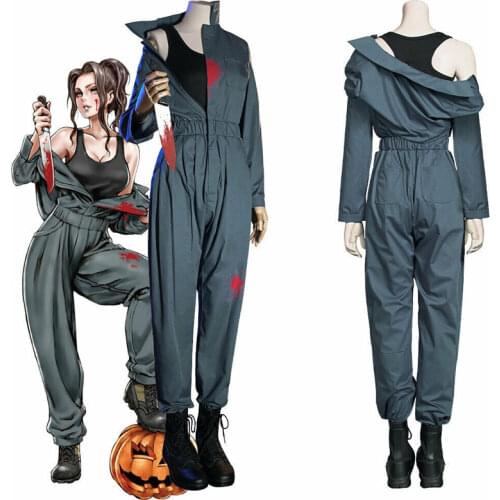 Movie Halloween Michael Myers Cosplay Costume Adult Women Overalls Uniform Outfits Halloween Carnival Suit Femle Rompers