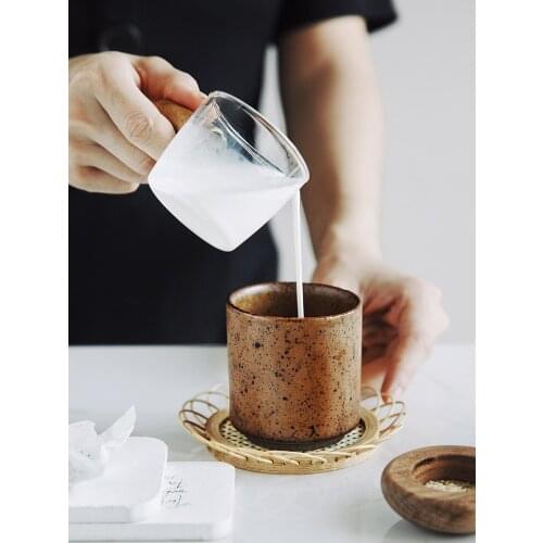 Japanese retro style creative stoneware household water cup wine glass coffee cup Kung Fu tea cup restaurant tableware tea cup