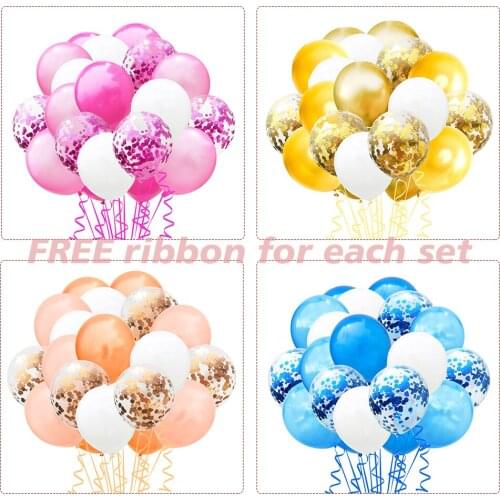 Confetti Latex Balloons 25pcs Set Kids Happy Birthday Party Supplies Home Decorations Adult Wedding Balloon Baby Shower Decor
