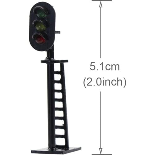 5pcs Model Railway N Scale 1:150 Block Signals Green Yellow Red 3-Light 5cm 12V Led JTD06