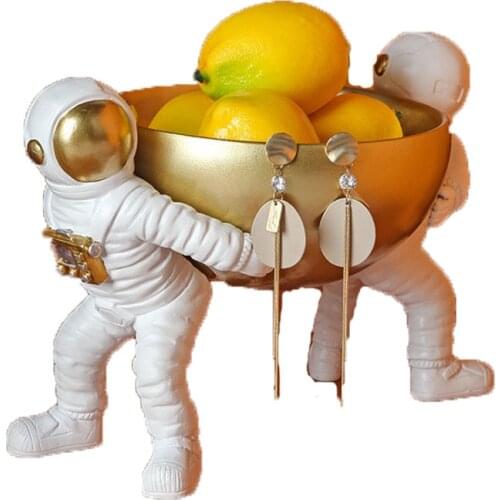 Nordic Astronaut Storage Bowl Entrance Key Creative Living Room Fruit Tray Light Luxury Home Soft Decoration Souvenir Plate