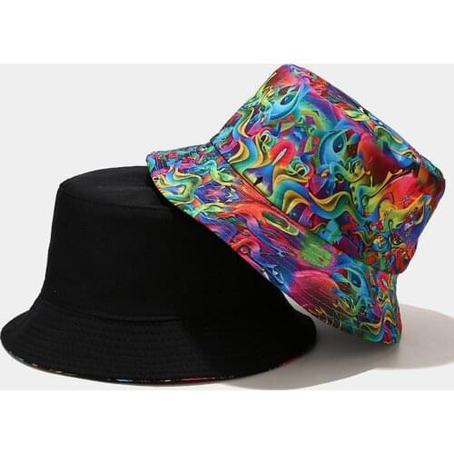 Fashion Tie Dye Print Bucket Hat Unisex Summer Beach Hats Mens Women Casual Cap Outdoor Foldable Fishing Fisherman Hat Шляпа