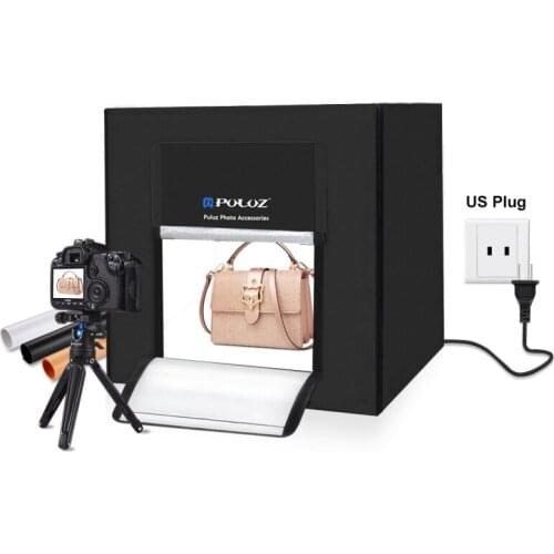 PULUZ 80cm Folding Portable 80W 5500LM White Light Photo Lighting Studio Shooting Tent Box Kit with 3 Colors Backdrops