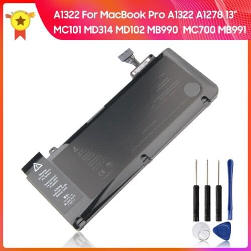 Authentic Battery A1322 For MacBook Pro A1322 A1278 13" MC101 MD314 MD102 MB990 MC700 MB991 Replacement battery 63.5wh