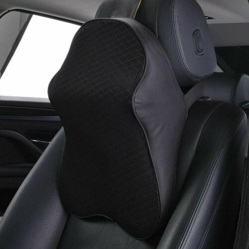 1PC Car Seat Headrest Pad Memory Foam Pillow Head Neck Rest Support Cushion Black Large/small (Optional)