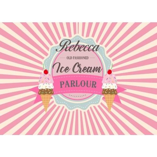 Custom retro ice cream parlour birthday scene photography studio background High quality Computer print party backdrops