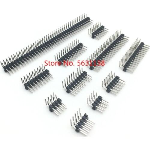R/A 2.54mm Double Row Right angle Male Breakaway PCB Board Pin Header Connector Pinheader 2 *3/4/10/12/15/40Pin For Arduino pipe