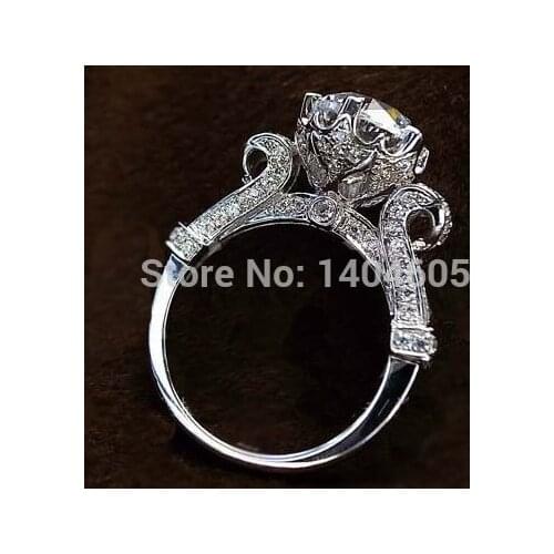 Luxury 2017 new arrive size #5-#10 10mm big stone Sparking AAA cz Flower New design women jewelry wedding ring