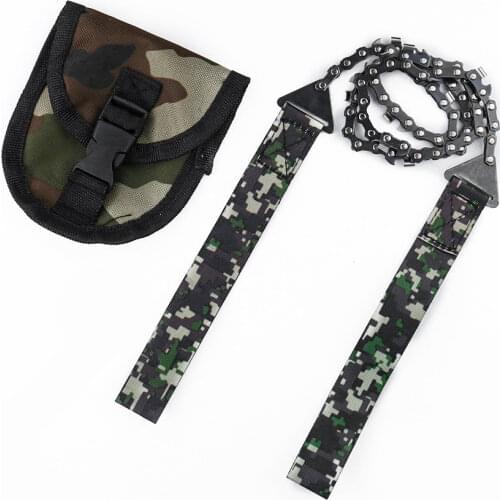 11/33 Tooth Outdoor Survival Hand Zipper Saw Portable Garden Tools 24inch Wire Saw Manual Cutter Chains Saw Wood Cutting Tool