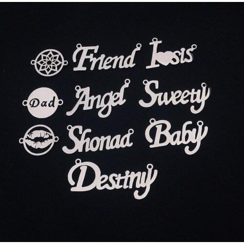 Stainless Steel Connector Diy Jewelry Making Component Friend Angel Baby Shonaa Sweety Destiny Dad Lip 30 Pcs a Lot Mixed