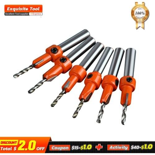 FINDER HSS Timber Woodworking Ti Countersink Drill Bit Set Screw Cutter Wood Tool For Metal Wood Alloy Counterbore Drilling Tool