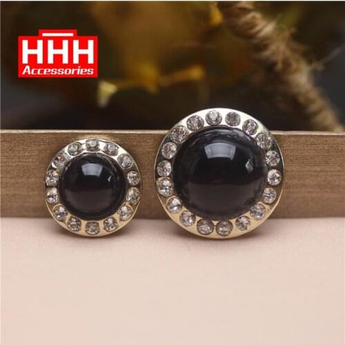 High-quality DIY circular black Natural jade vintage shirt dress clothing mini buttons