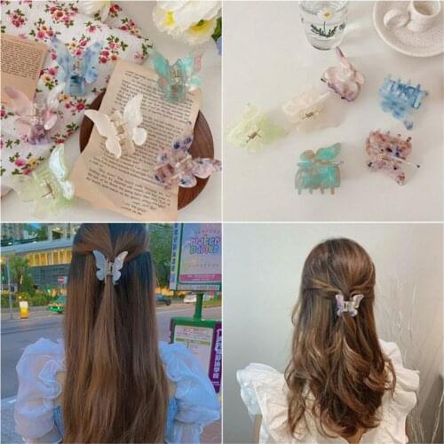 Hairpin Clip Barrettes Hair Claw Gradient Tie-Dye For Women Girls Acetate Resin