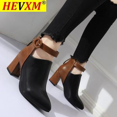 2021 Autumn Winter New Boots Ladies Pointed Toe High-heeled Womens Boots Size 35-44 Women High Heels Leather Shoes