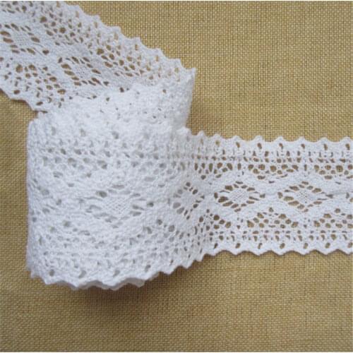 2yards/Lot 6cm wide Handmade Patchwork Cotton Material Cotton Lace Ribbon White Lace Trimming Sewing Craft Home texile Decors